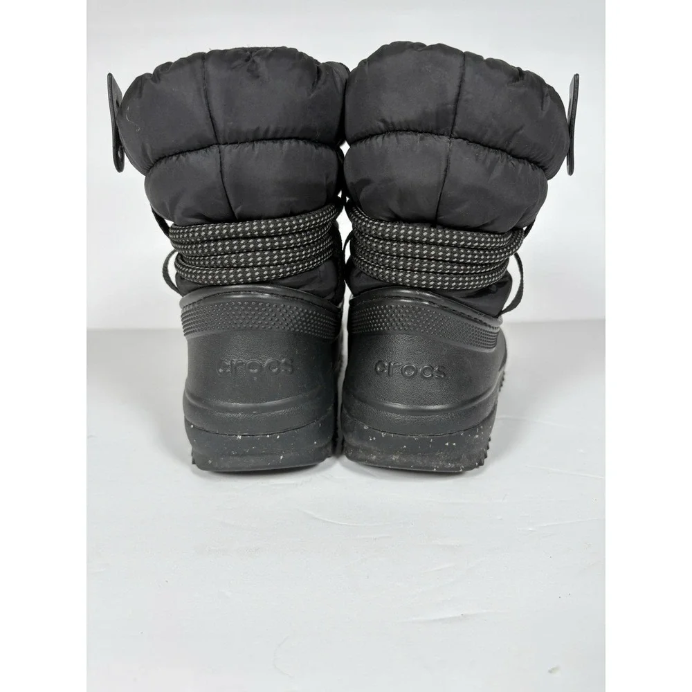 Women's 11M Crocs Classic Neo Puff Luxe Boots Black 207312-001 Winter Waterproof